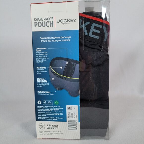 Jockey Mens 3 Pack Boxer Brief Size Small Black Active Micro Chafe Proof Stretch - Picture 5 of 5
